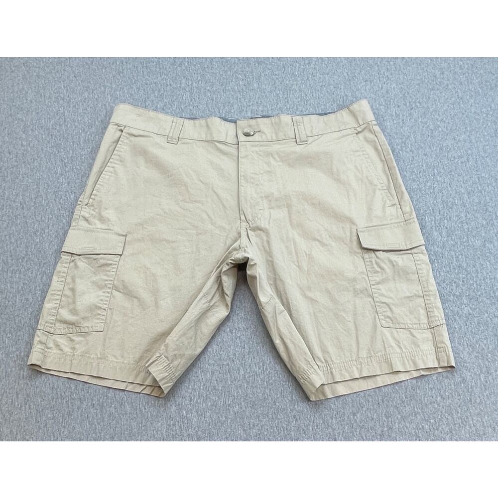Columbia Shorts Men 34 Beige Cotton‎ Blend Stretch Regular Fit Cargo 10" Inseam